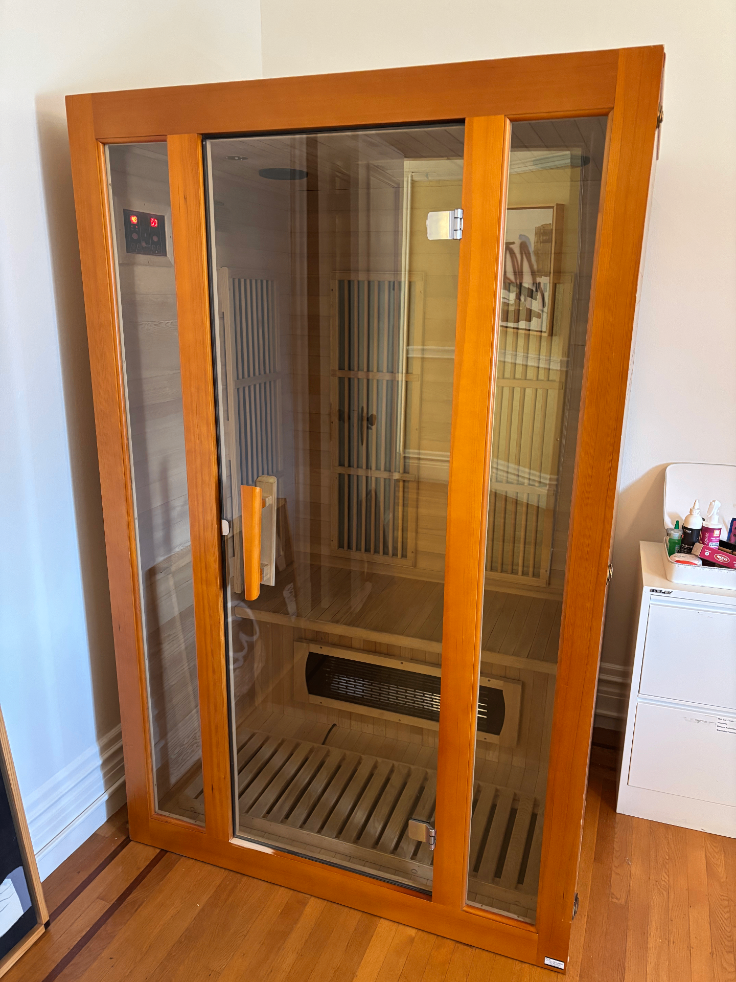 Infrared sauna installed in San Francisco apartment bedroom