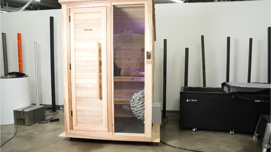 Sauna installation in Old Palo Alto garage